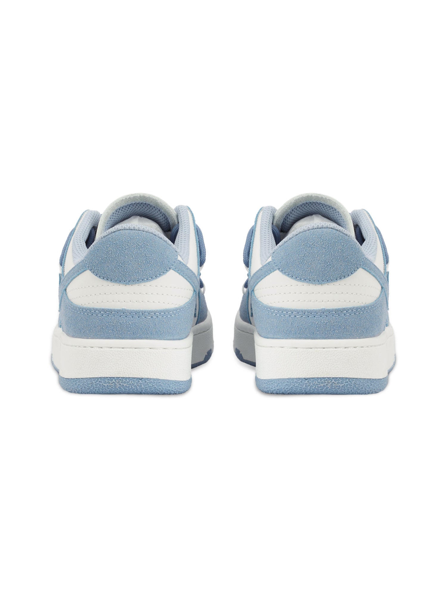LOW-TOP SNEAKERS BLUE AND WHITE ROUND TOE SHOE SP230818IWDN
