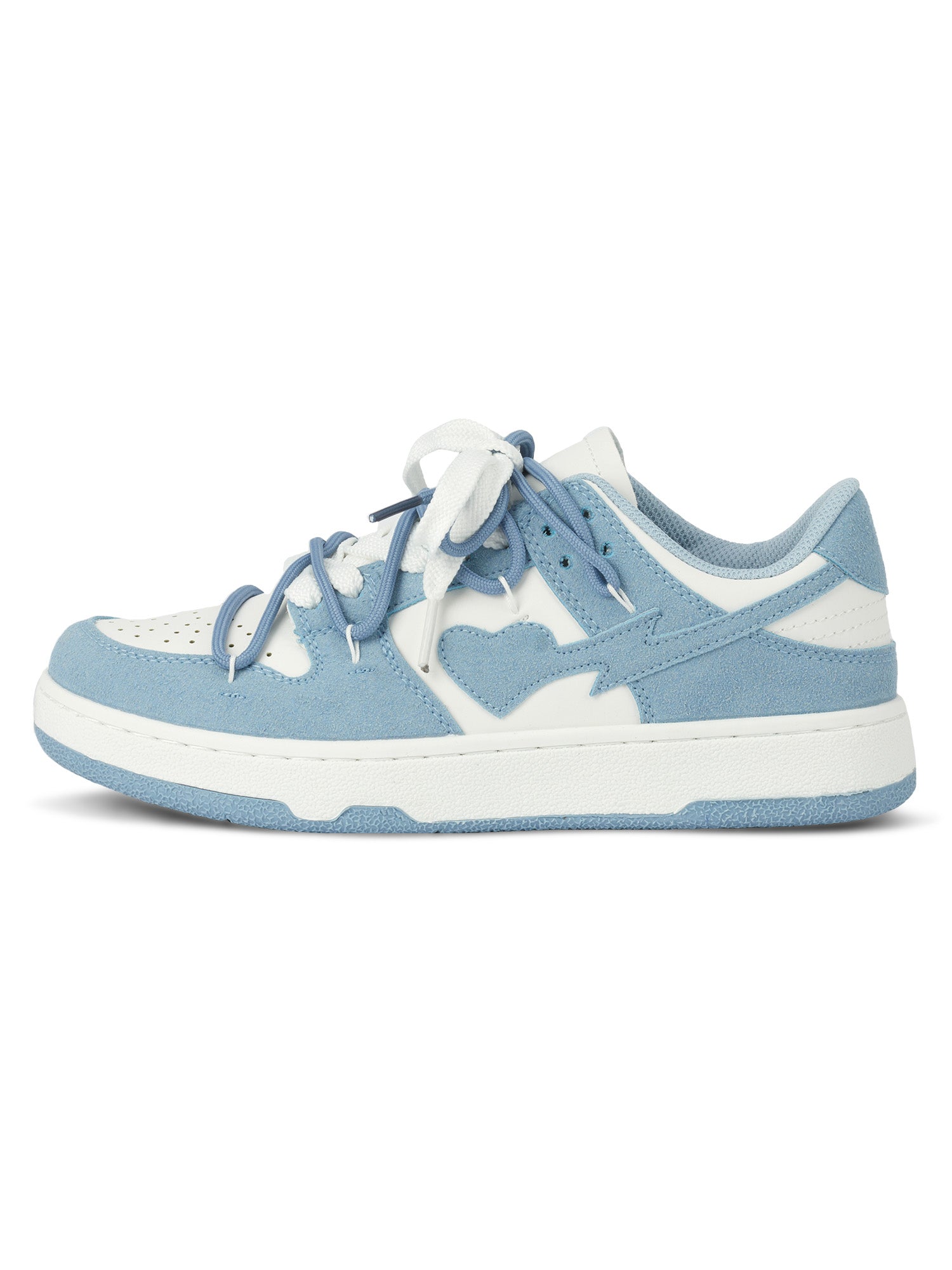 LOW-TOP SNEAKERS BLUE AND WHITE ROUND TOE SHOE SP230818IWDN