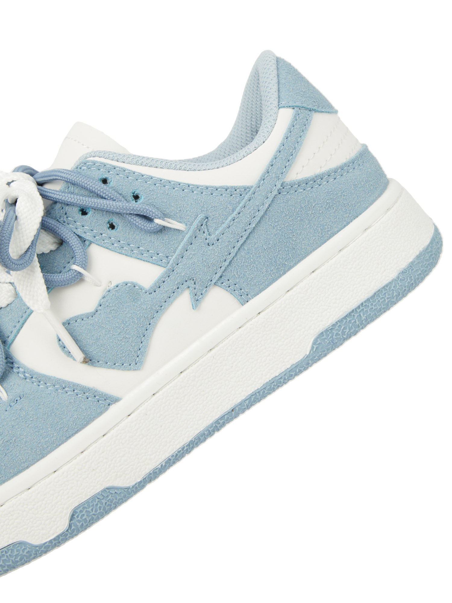 LOW-TOP SNEAKERS BLUE AND WHITE ROUND TOE SHOE SP230818IWDN