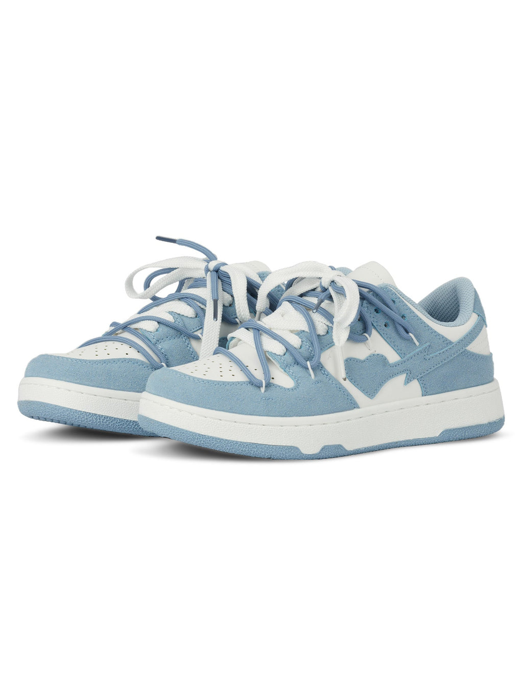 LOW-TOP SNEAKERS BLUE AND WHITE ROUND TOE SHOE SP230818IWDN