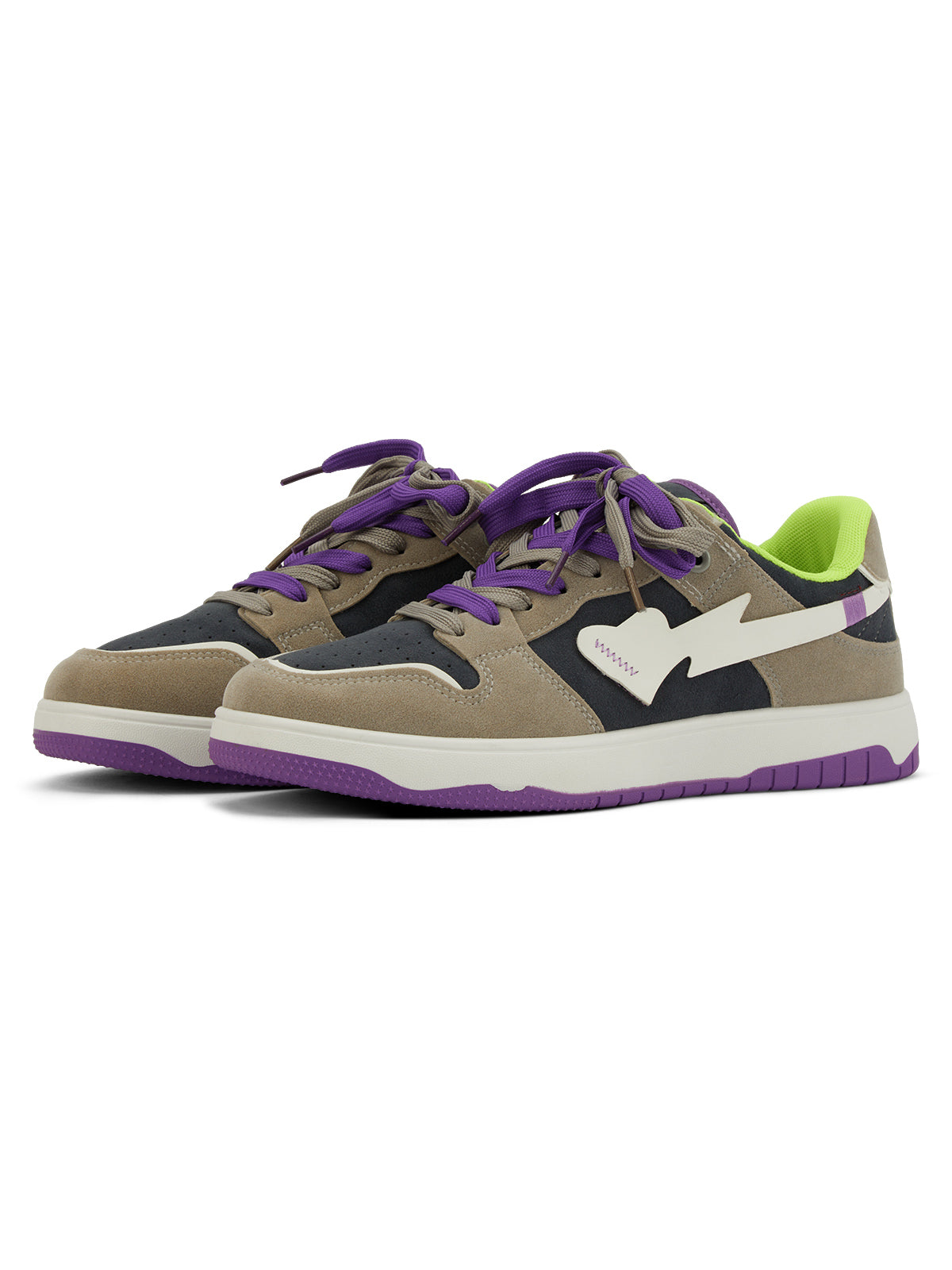 LOW-TOP SNEAKERS WITH PURPLE ACCENTS AND RUBBER OUTSOLE