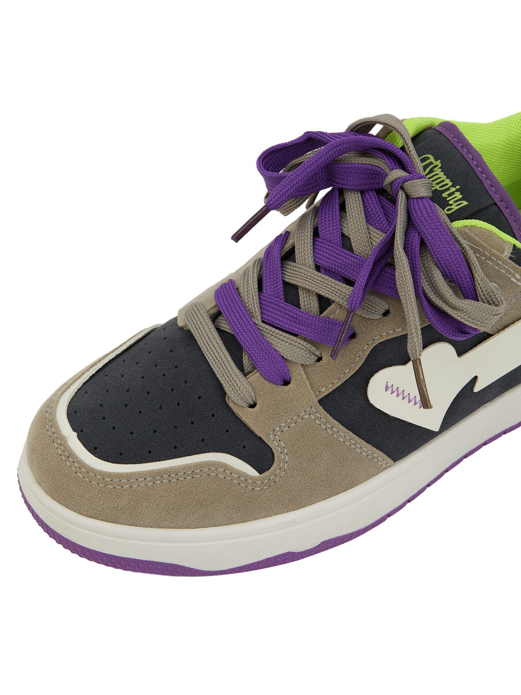 LOW-TOP SNEAKERS WITH PURPLE ACCENTS AND RUBBER OUTSOLE