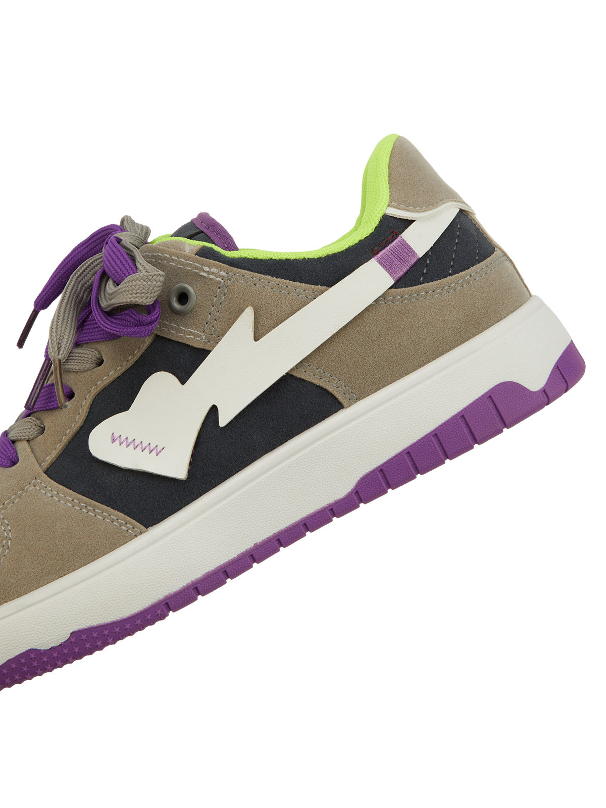 LOW-TOP SNEAKERS WITH PURPLE ACCENTS AND RUBBER OUTSOLE