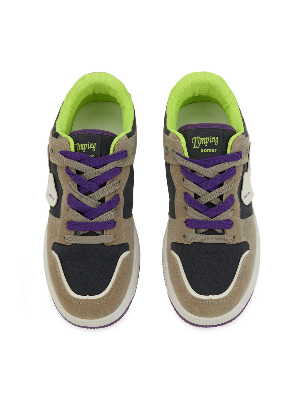 LOW-TOP SNEAKERS WITH PURPLE ACCENTS AND RUBBER OUTSOLE