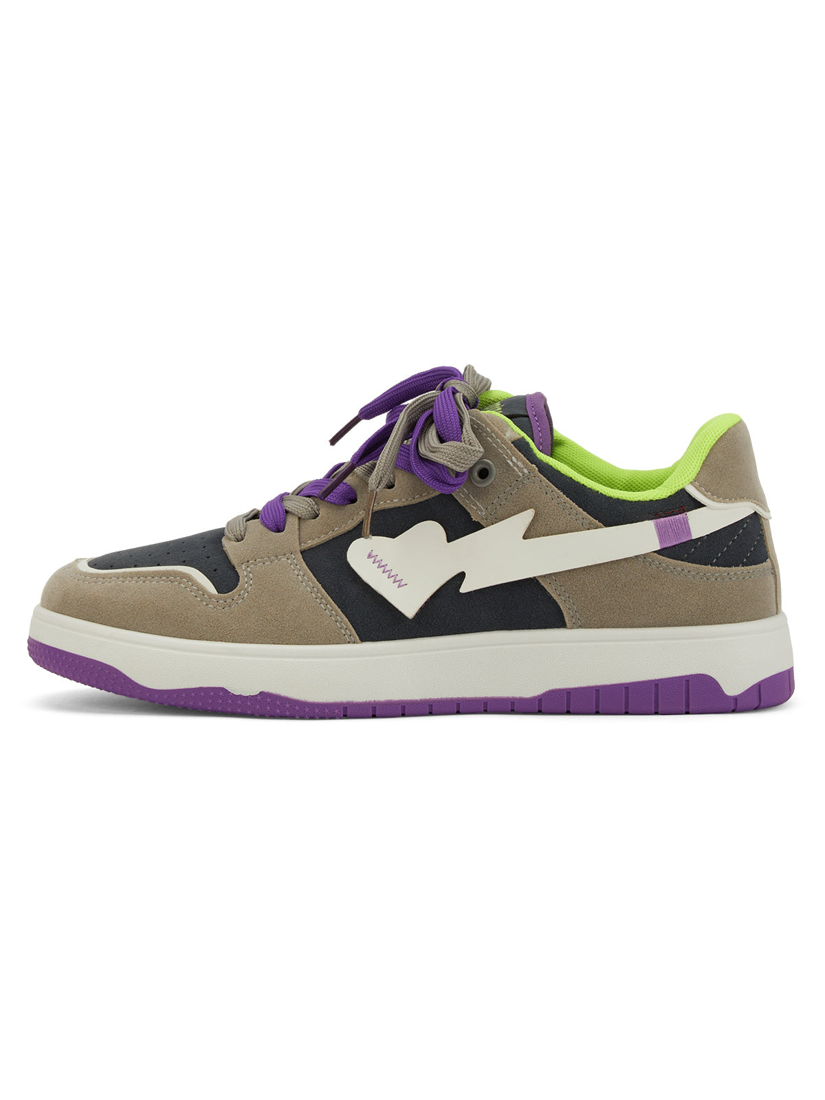 LOW-TOP SNEAKERS WITH PURPLE ACCENTS AND RUBBER OUTSOLE