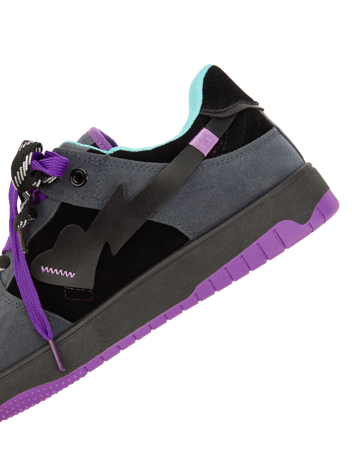 LOW-TOP SNEAKERS WITH PURPLE ACCENTS AND RUBBER OUTSOLE