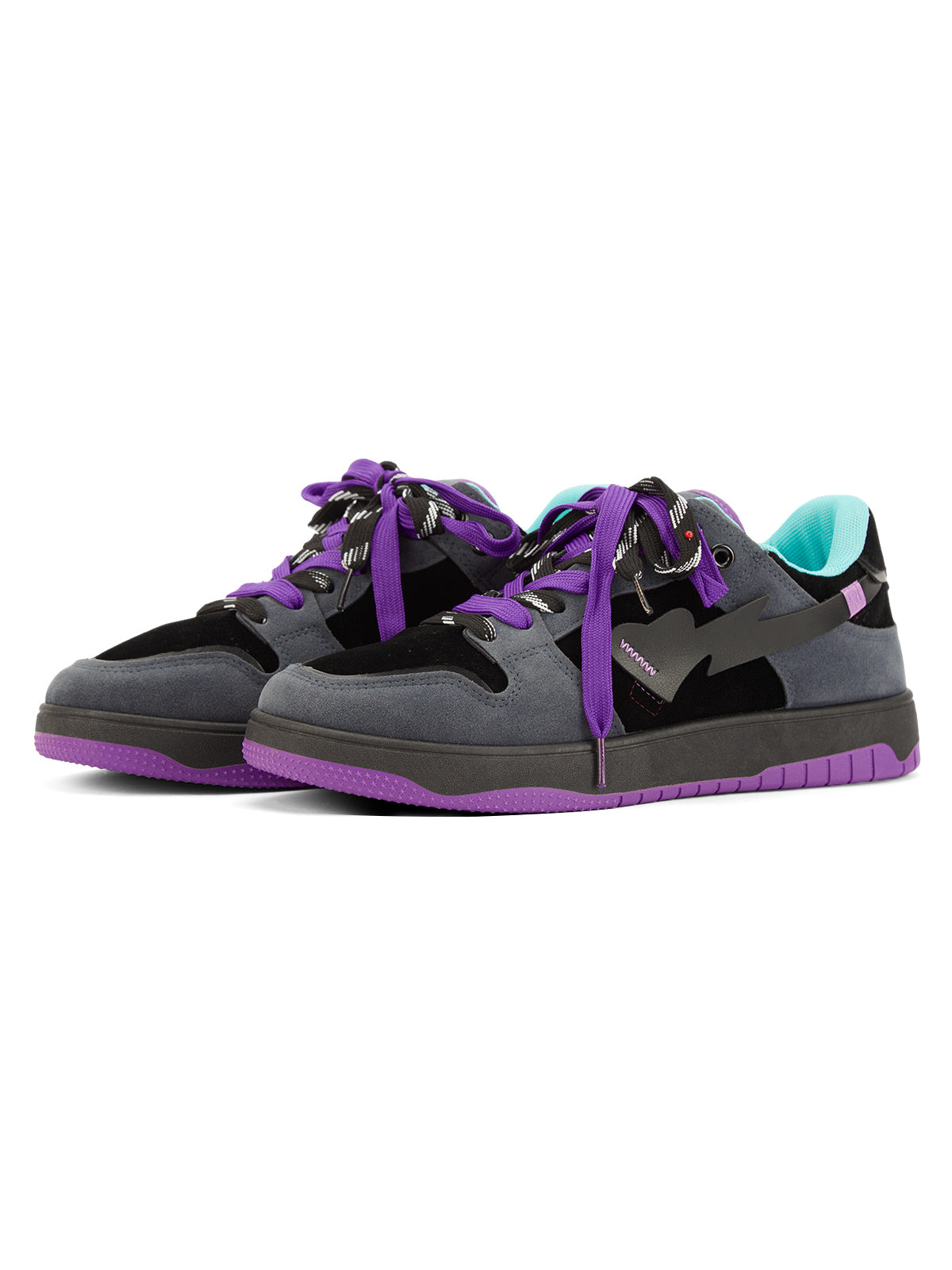 LOW-TOP SNEAKERS WITH PURPLE ACCENTS AND RUBBER OUTSOLE