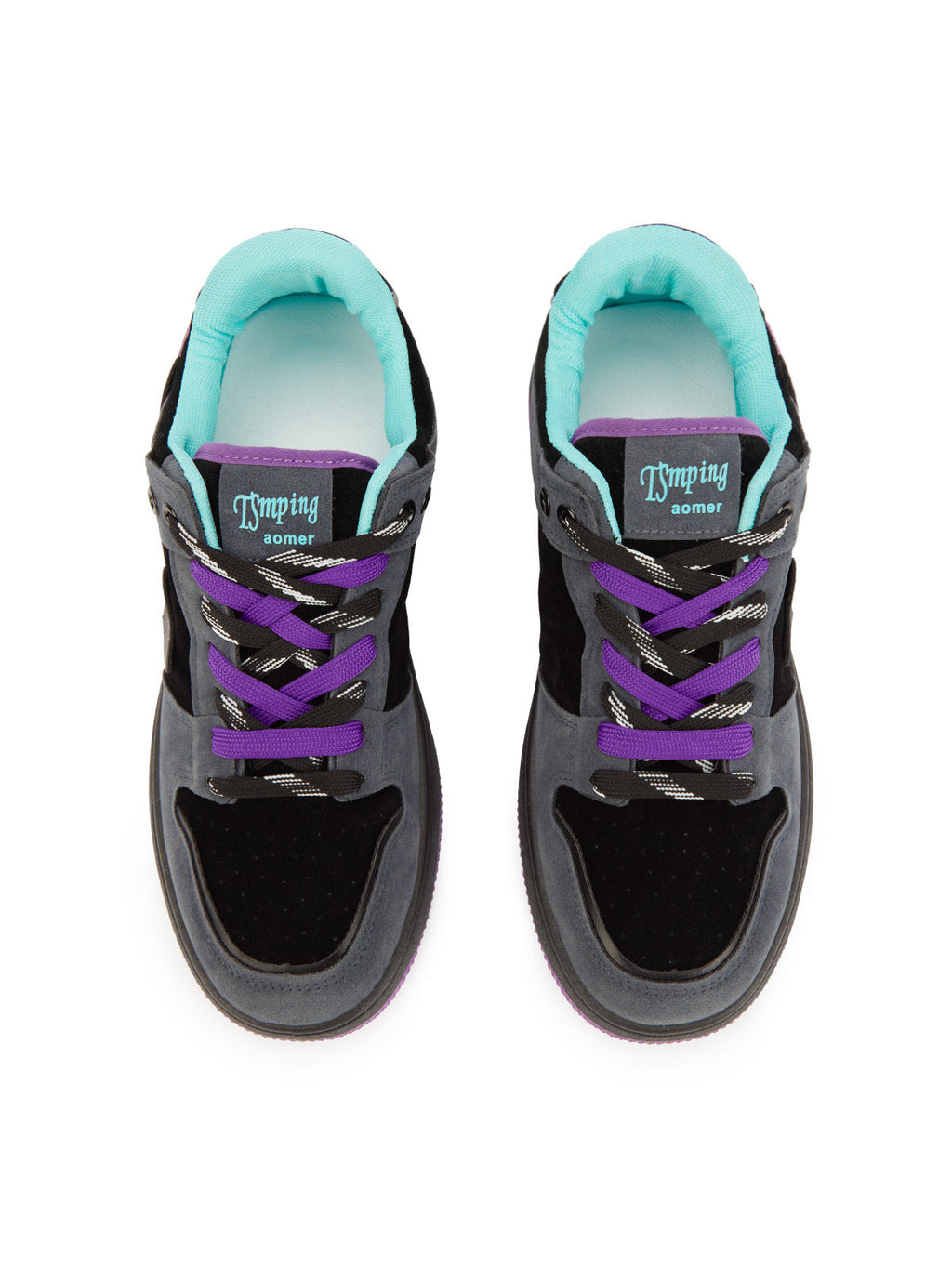 LOW-TOP SNEAKERS WITH PURPLE ACCENTS AND RUBBER OUTSOLE