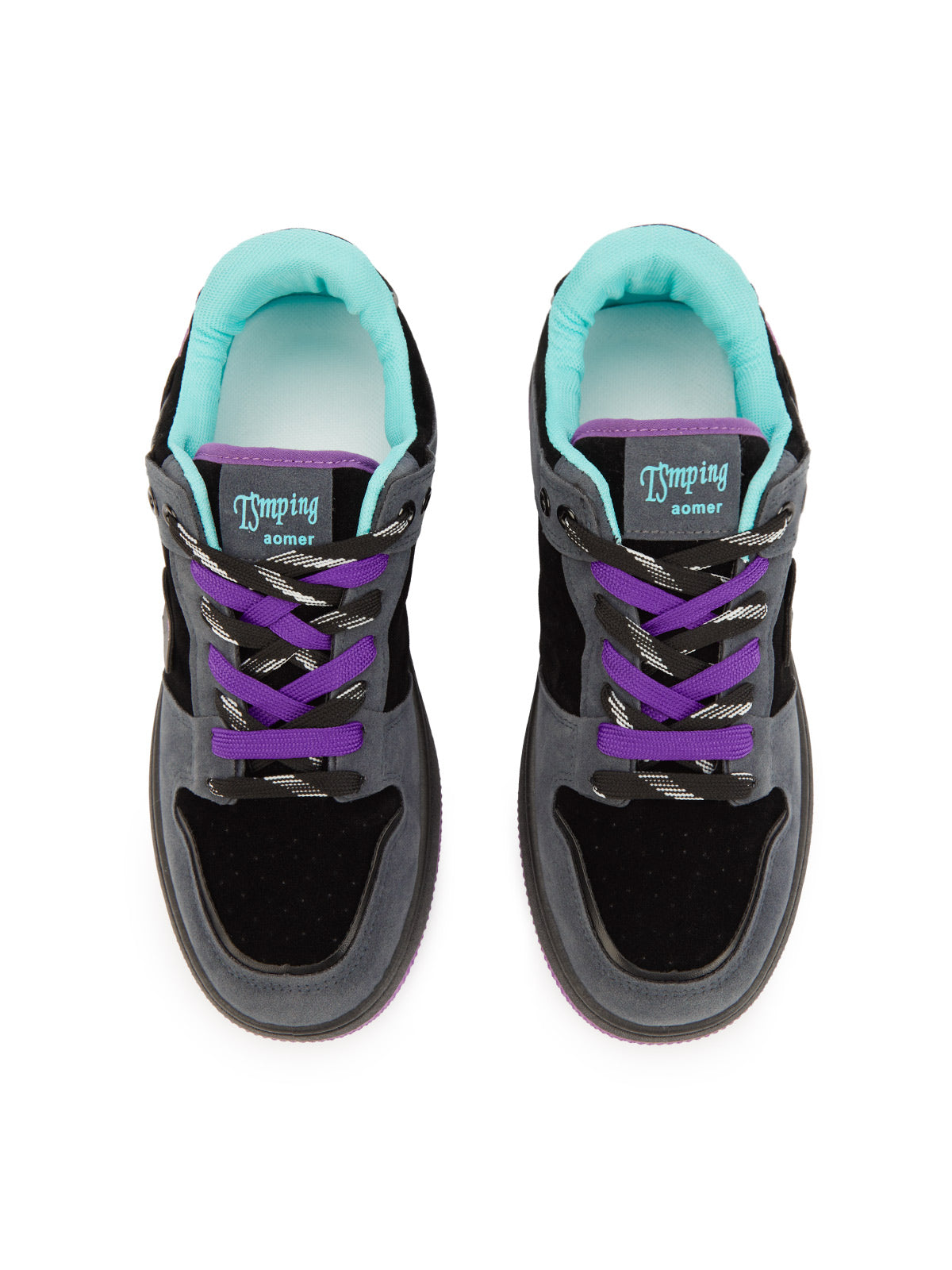 LOW-TOP SNEAKERS WITH PURPLE ACCENTS AND RUBBER OUTSOLE