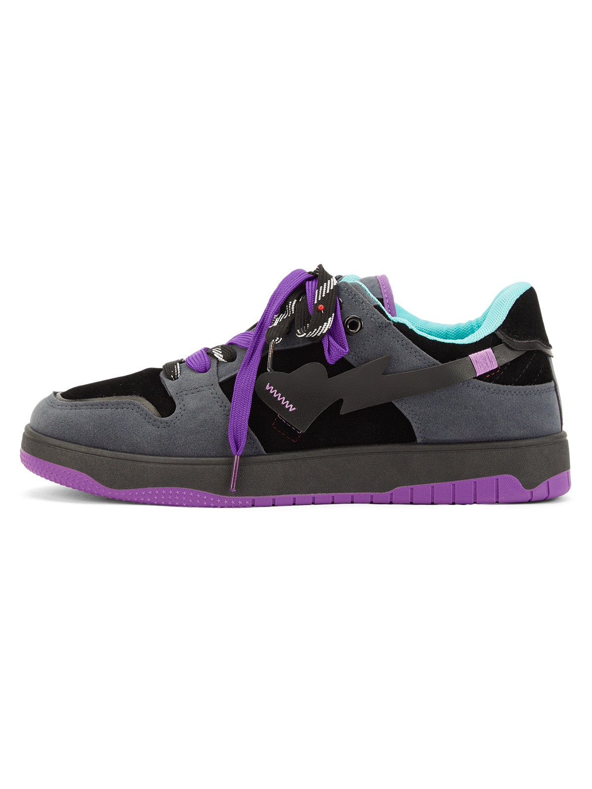 LOW-TOP SNEAKERS WITH PURPLE ACCENTS AND RUBBER OUTSOLE