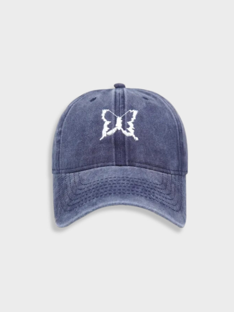 MAROON BASEBALL CAP WITH BUTTERFLY - STYLISH SUN PROTECTION BUTTERFLY CAP