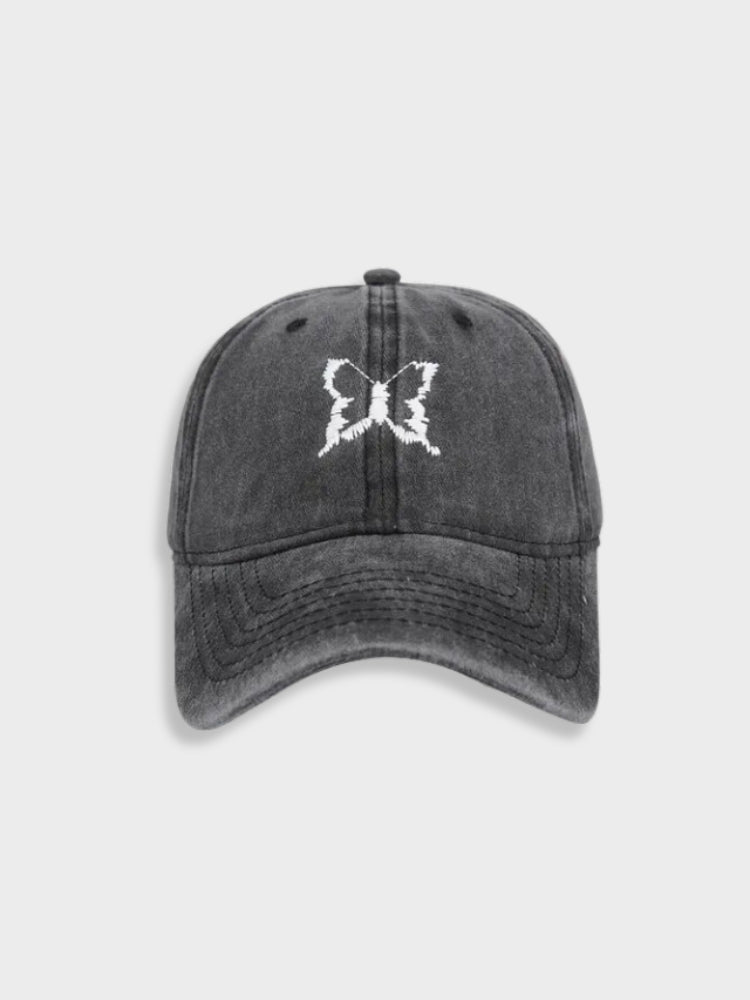 MAROON BASEBALL CAP WITH BUTTERFLY - STYLISH SUN PROTECTION BUTTERFLY CAP