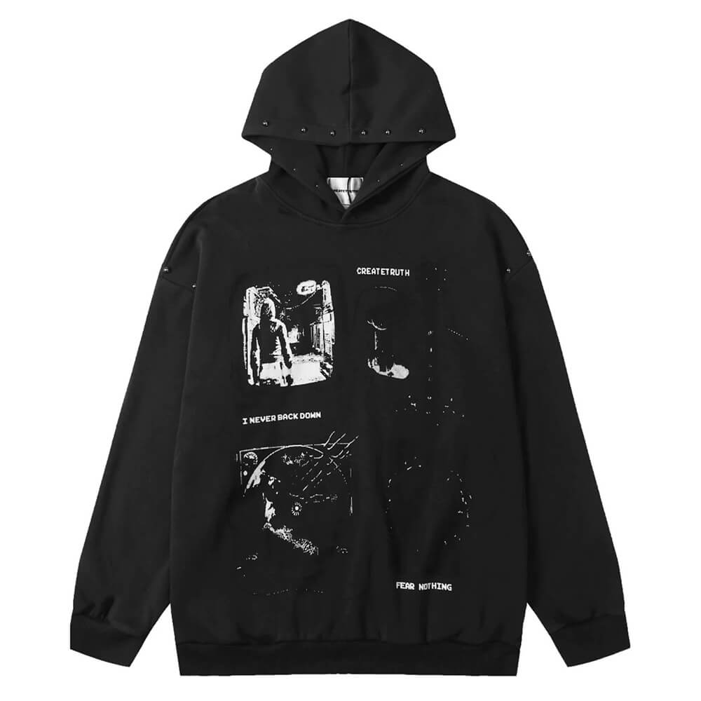 MAROON GRAPHIC HOODIE GIRL AESTHETIC OVERSIZED BUST APPROXIMATELY