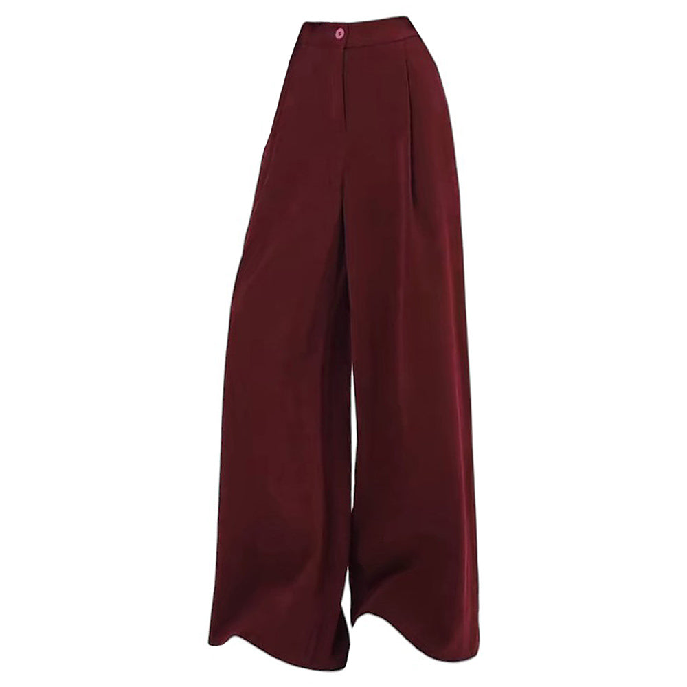 MAROON WIDE-LEG TROUSERS FOR WOMEN