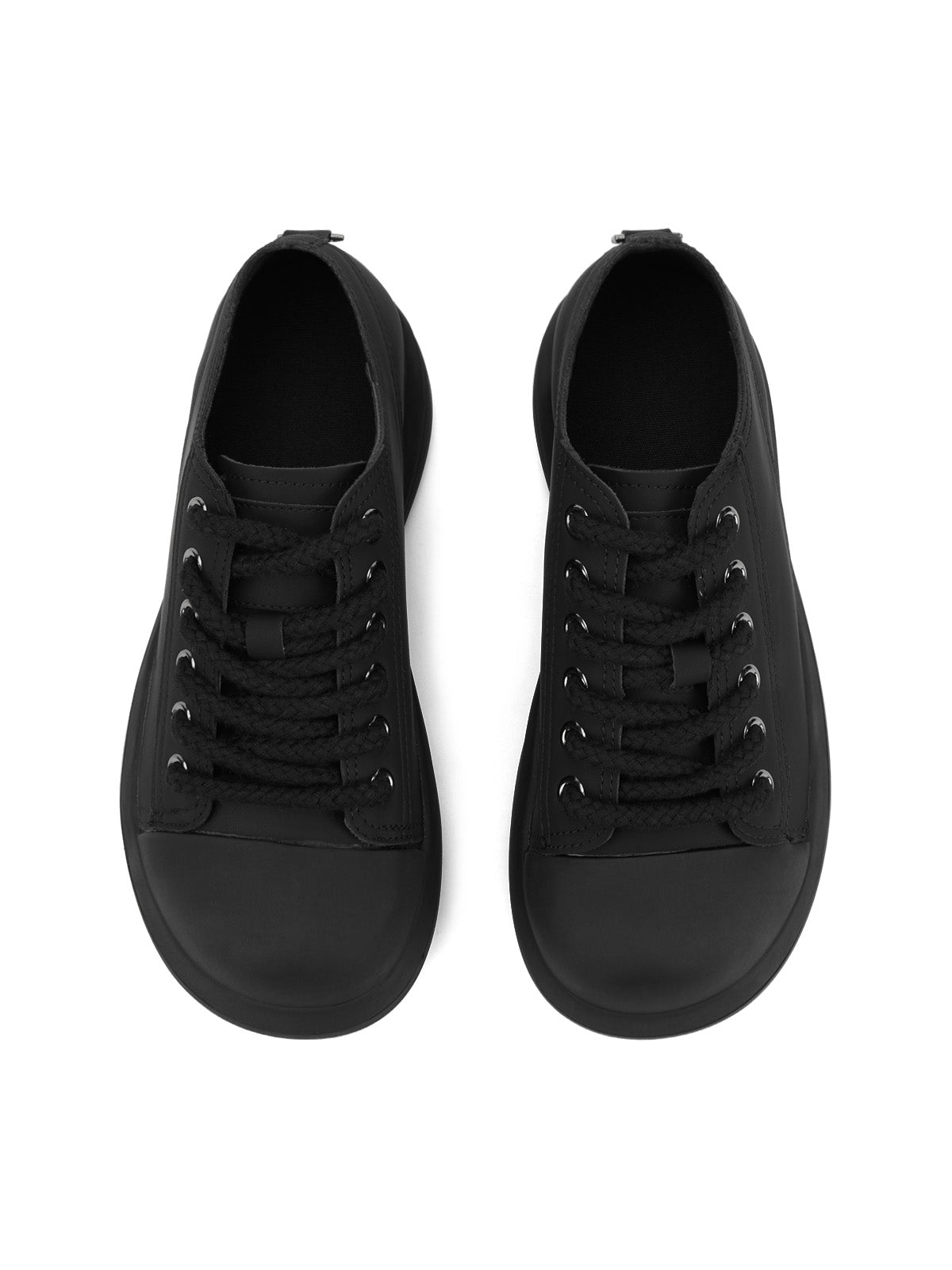 MEN'S BLACK PLATFORM SNEAKERS WITH DURABLE RUBBER OUTSOLE