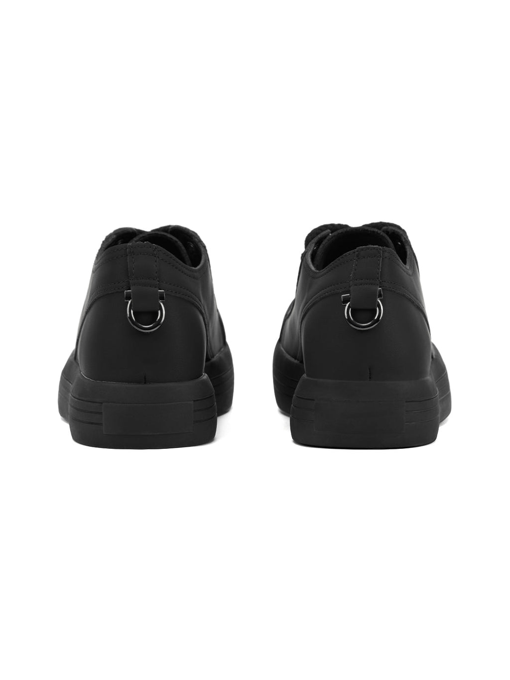 MEN'S BLACK PLATFORM SNEAKERS WITH DURABLE RUBBER OUTSOLE
