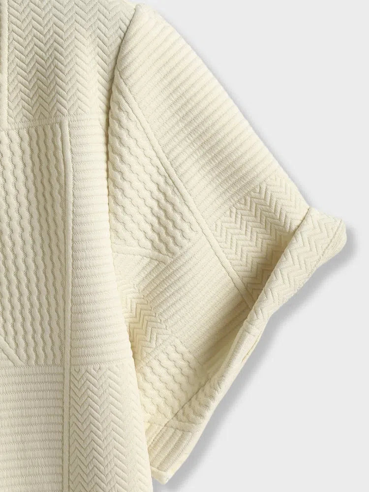 MEN'S CASUAL SHORT-SLEEVED CREAM SHIRT