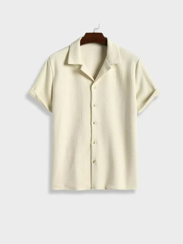 MEN'S CASUAL SHORT-SLEEVED CREAM SHIRT