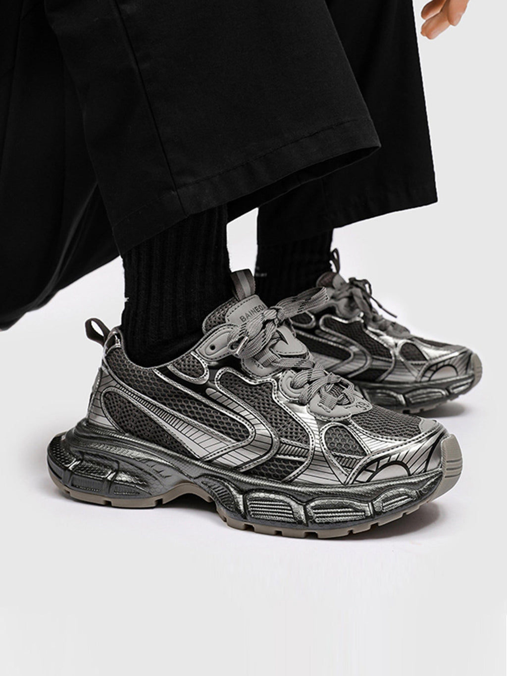 MEN’S GRAY ATHLETIC SNEAKERS WATERPROOF BREATHABLE MESH SHOES