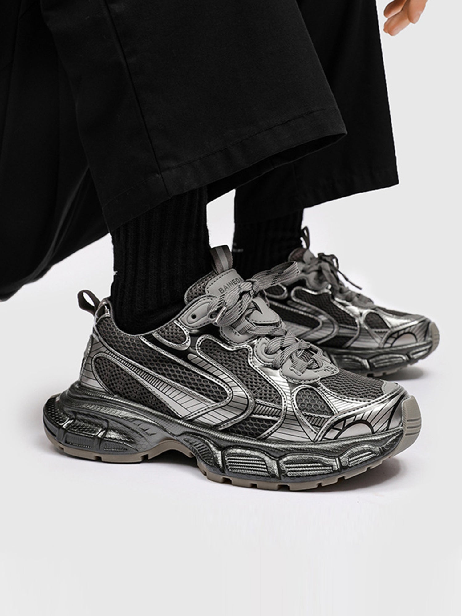 MEN’S GRAY ATHLETIC SNEAKERS WATERPROOF BREATHABLE MESH SHOES