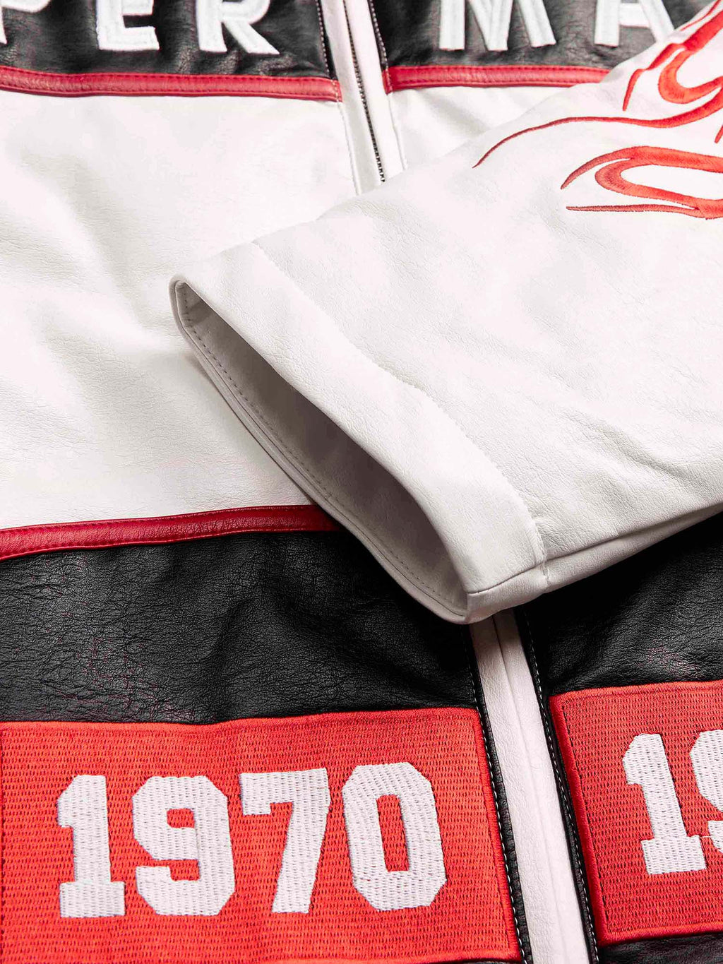 MEN'S GREEN LEATHER JACKET WITH LONG SLEEVE AND STAND COLLAR, TRENDY CASUAL