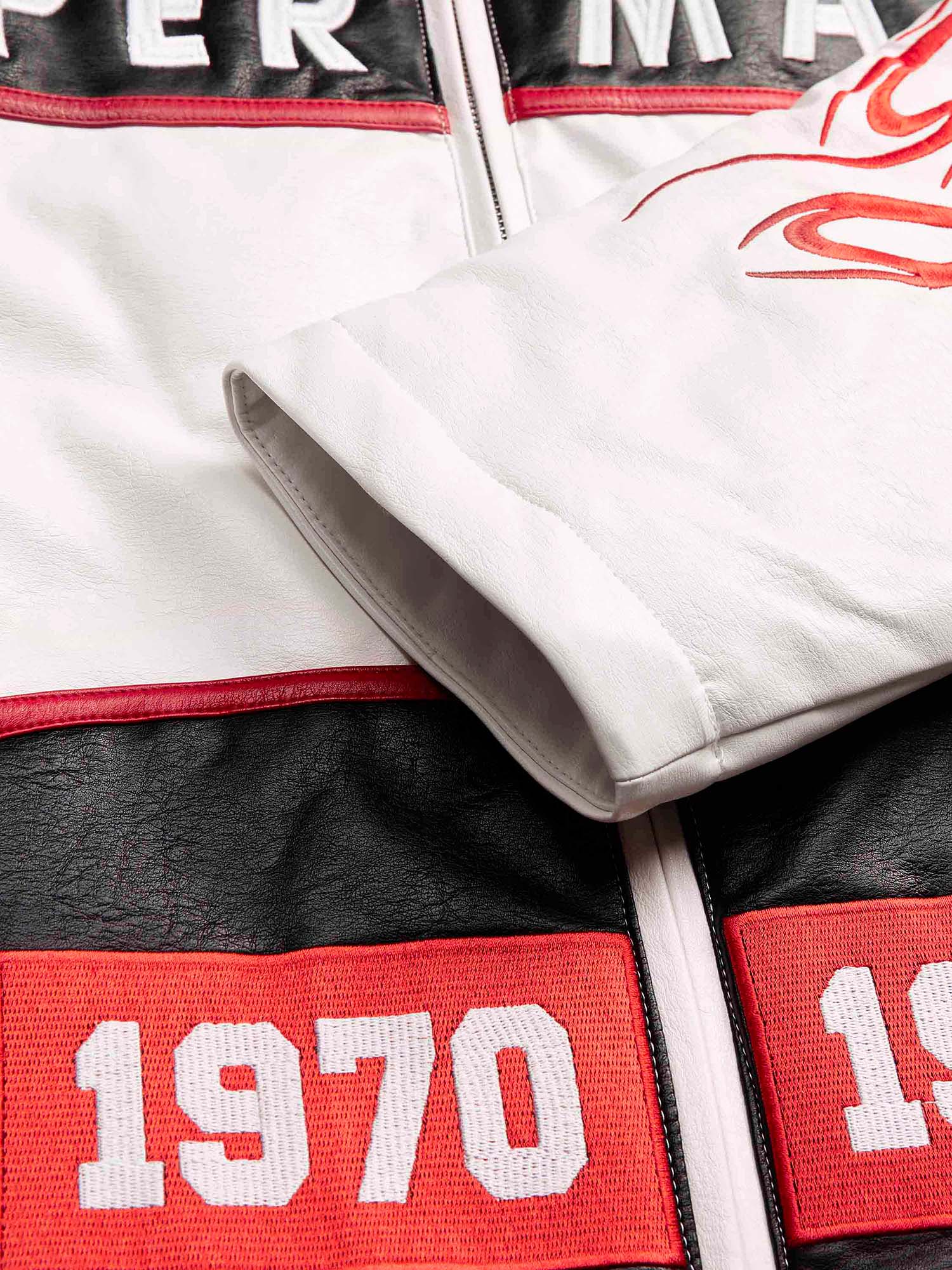 MEN'S GREEN LEATHER JACKET WITH LONG SLEEVE AND STAND COLLAR, TRENDY CASUAL