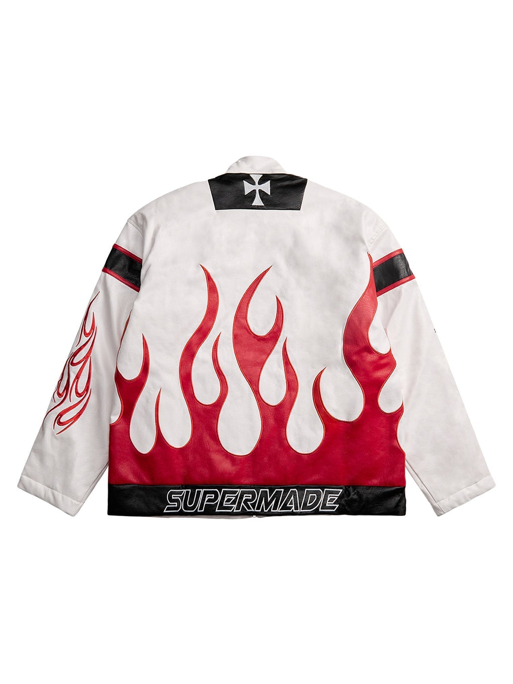 MEN'S GREEN LEATHER JACKET WITH LONG SLEEVE AND STAND COLLAR, TRENDY CASUAL