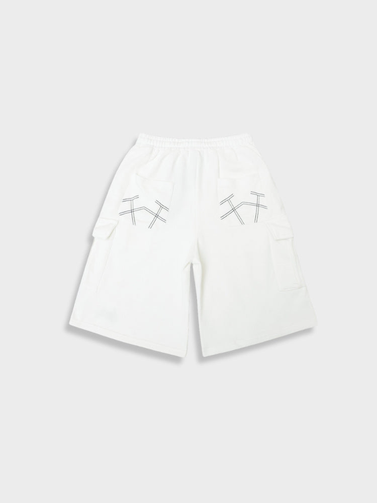 MEN'S HEAVY COTTON LIGHT BLUE CARGO SHORTS WITH DURABLE FABRIC