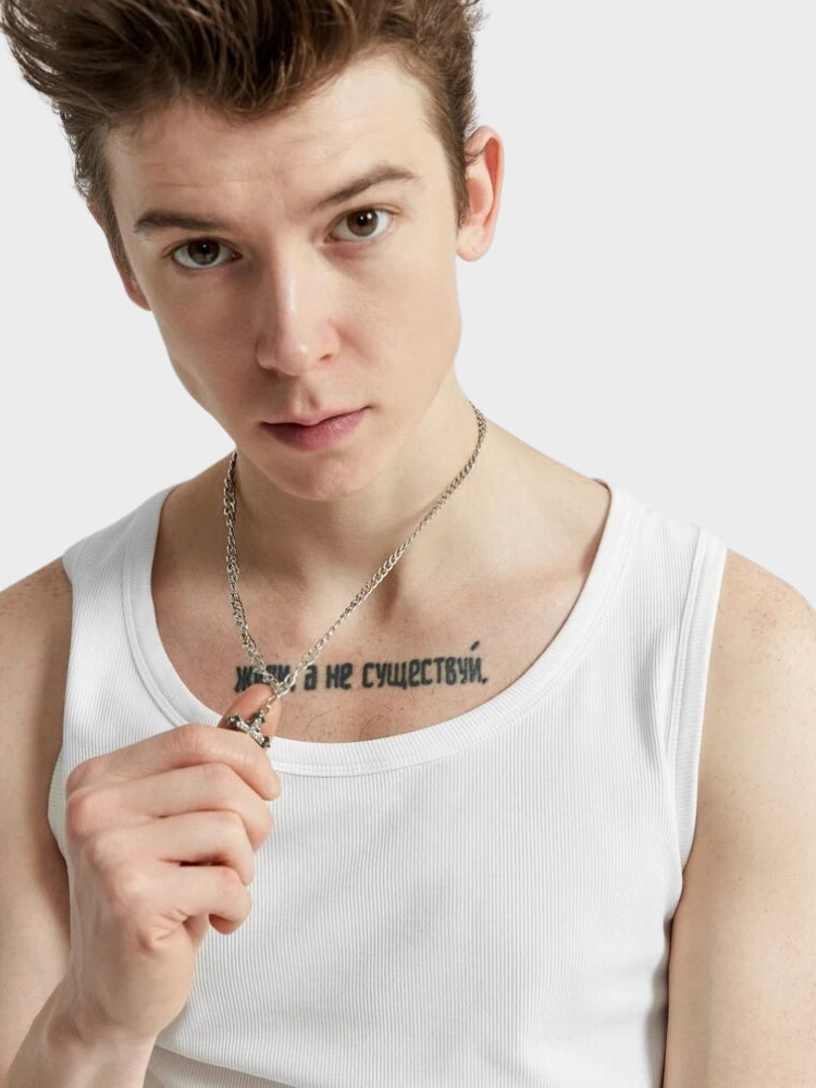 MEN'S VINTAGE TANK TOP AND BAGGY JEANS SET FOR EFFORTLESS STYLE