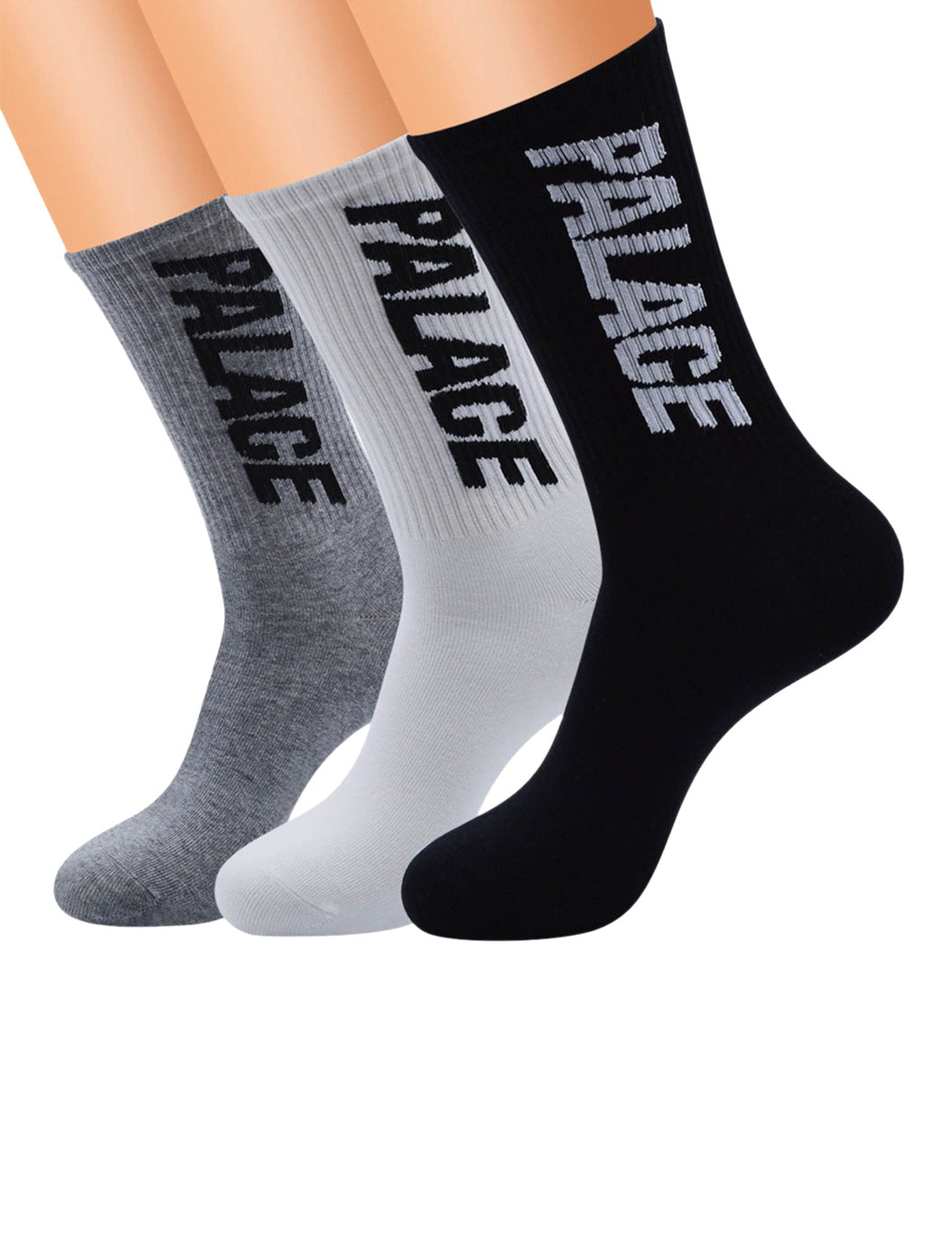 MID-CALF SOCK BUNDLE - THREE PAIRS OF CHIC COTTON BLEND TUBE SOCKS