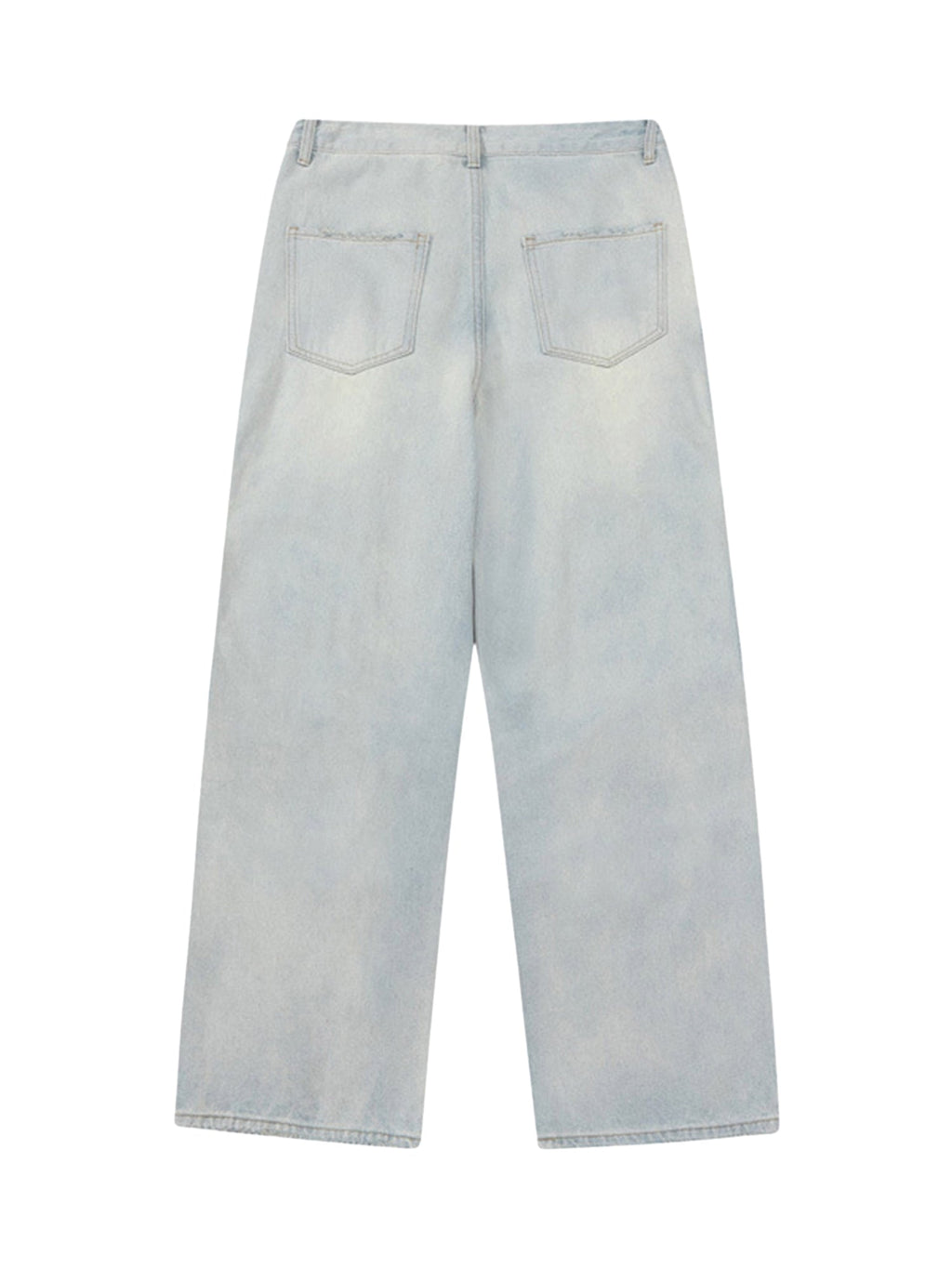 LIGHT BLUE CARGO JEANS WITH MID WAIST AND STRAIGHT LEG DESIGN