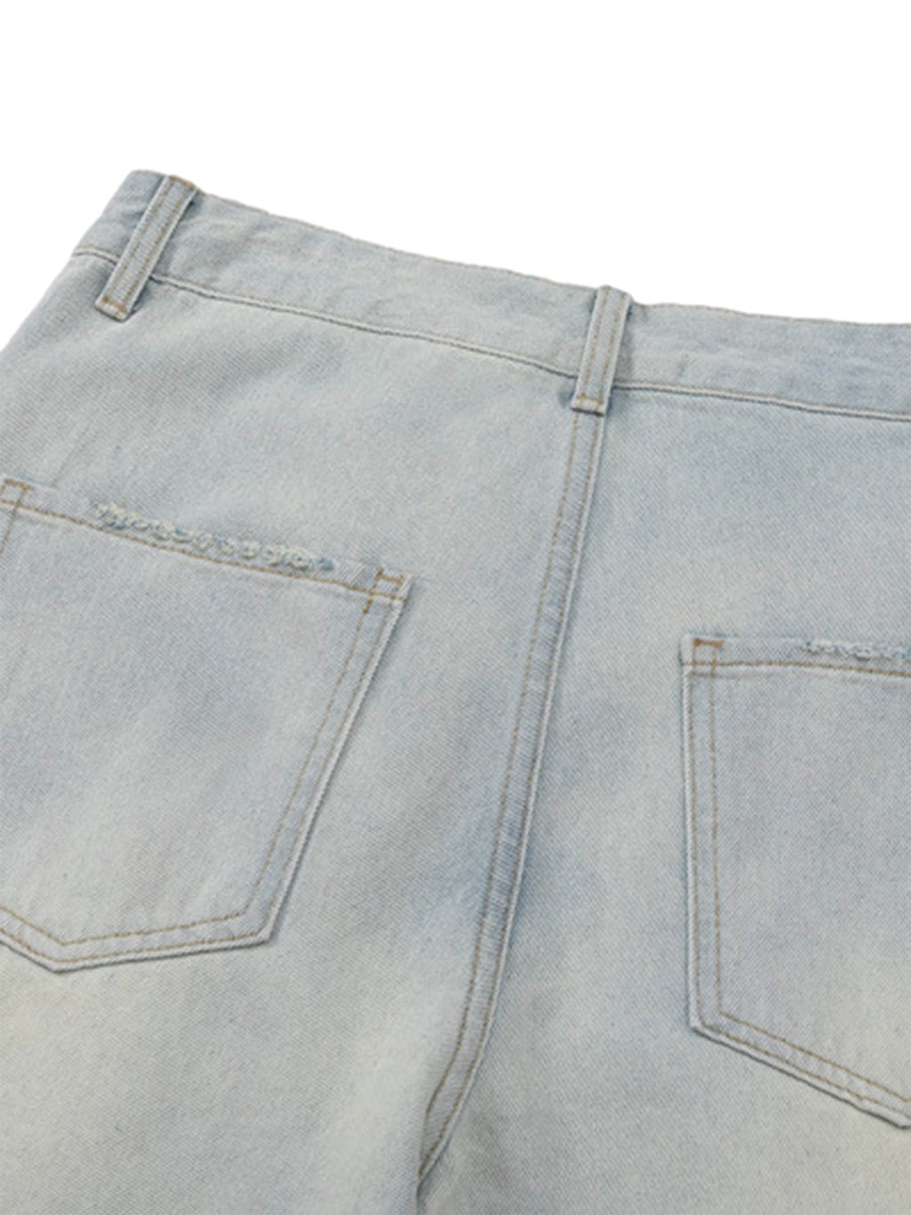 LIGHT BLUE CARGO JEANS WITH MID WAIST AND STRAIGHT LEG DESIGN