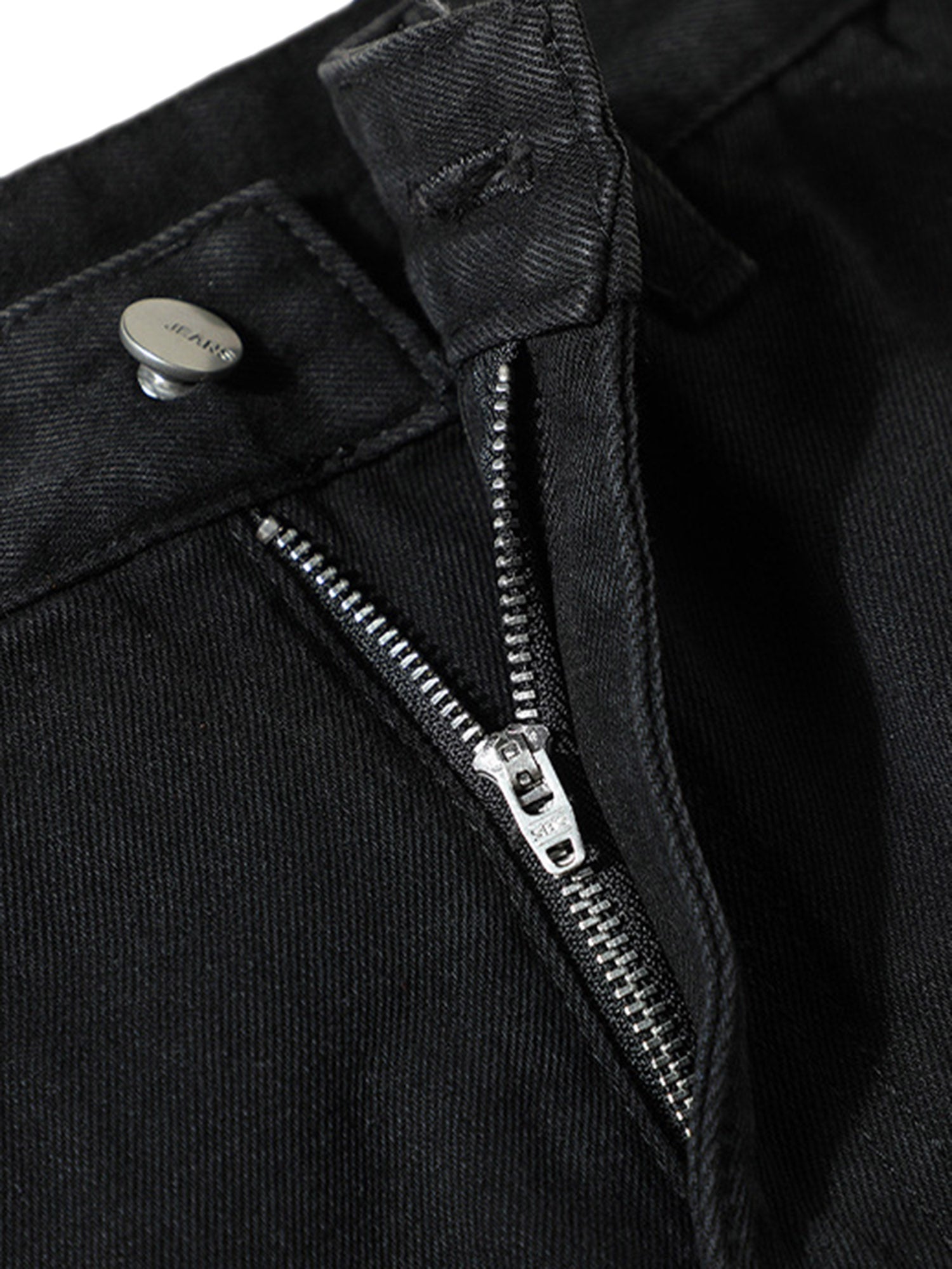 MID WAIST DENIM PANTS WITH STRAPS - BLACK MID WAIST DENIM