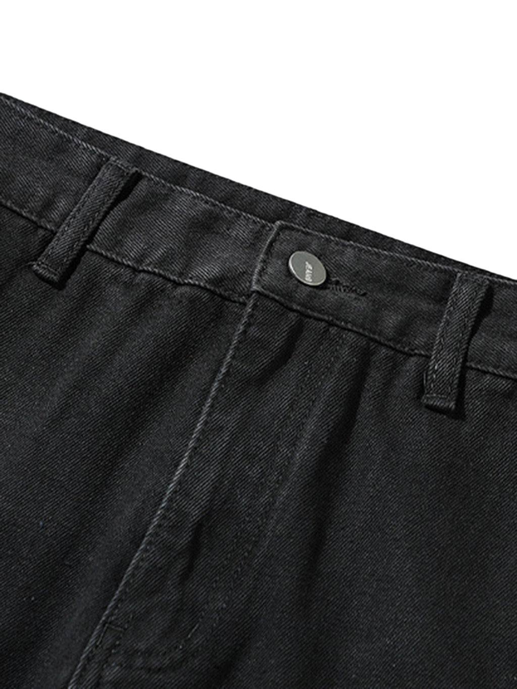 MID WAIST DENIM PANTS WITH STRAPS - BLACK MID WAIST DENIM