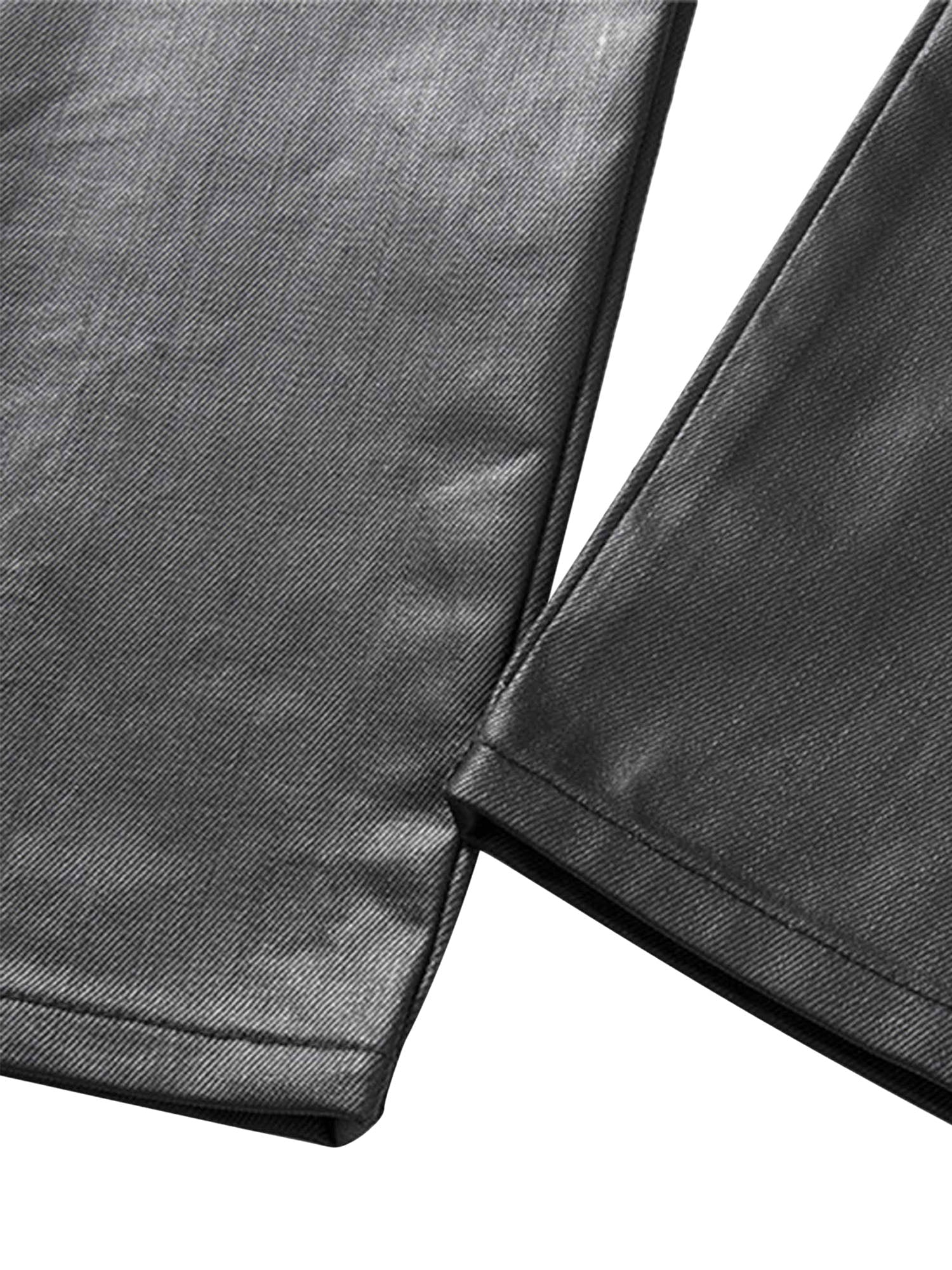 MID WAIST SKINNY PANTS IN BLACK FAUX LEATHER