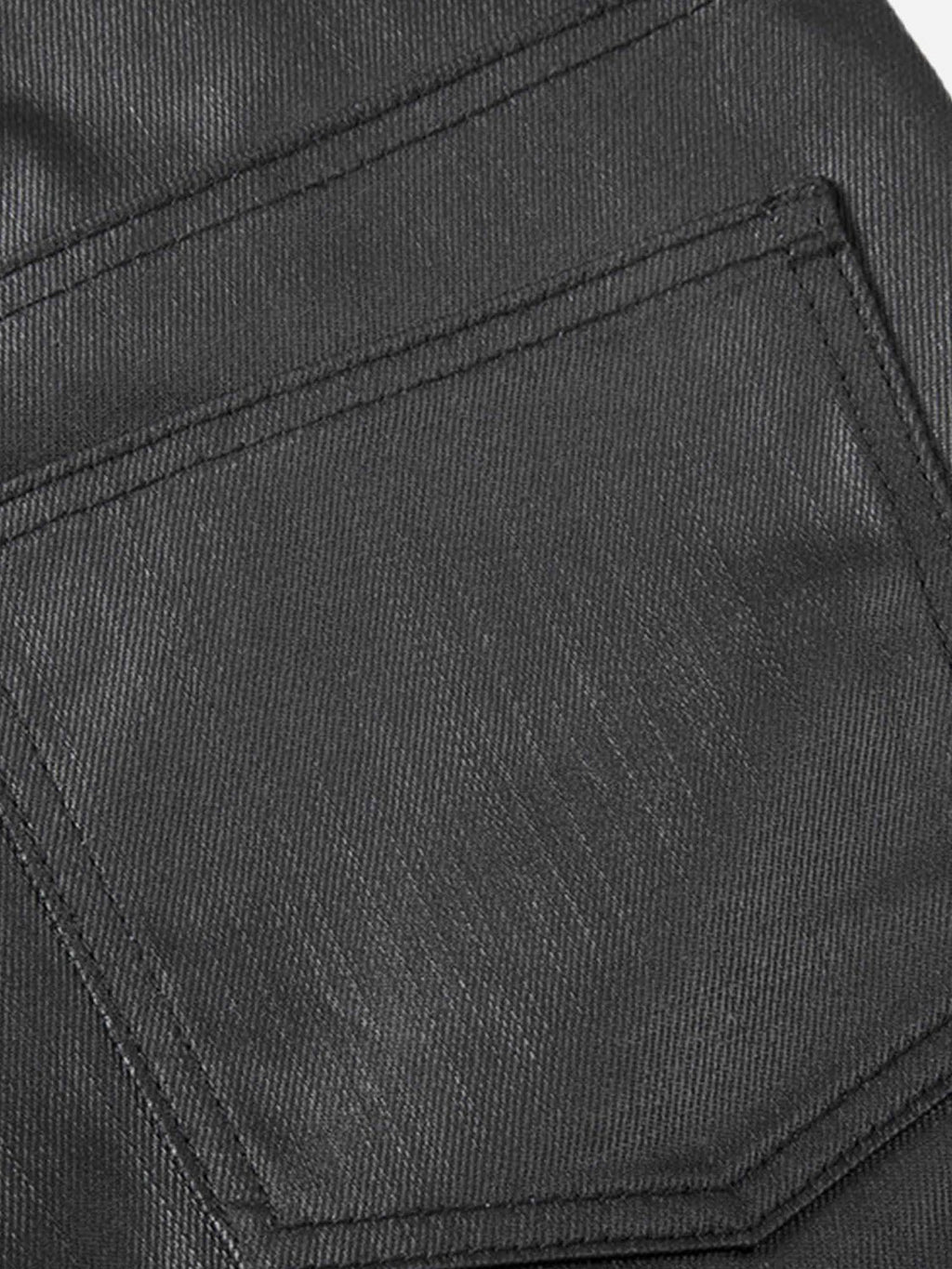 MID WAIST SKINNY PANTS IN BLACK FAUX LEATHER