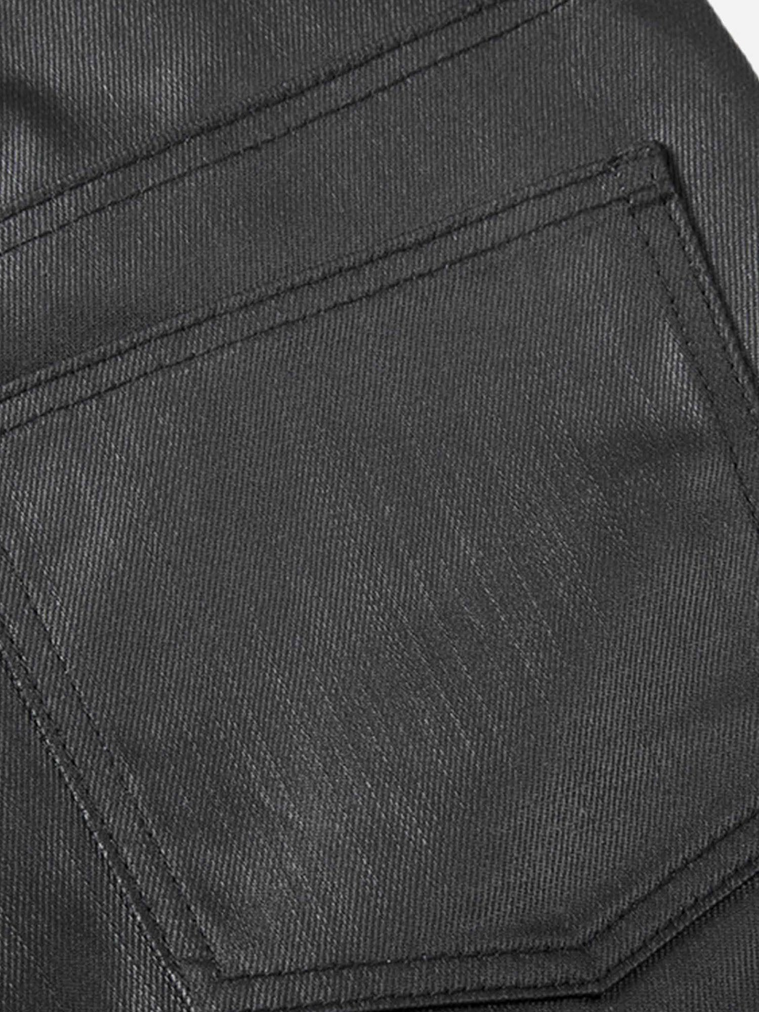 MID WAIST SKINNY PANTS IN BLACK FAUX LEATHER