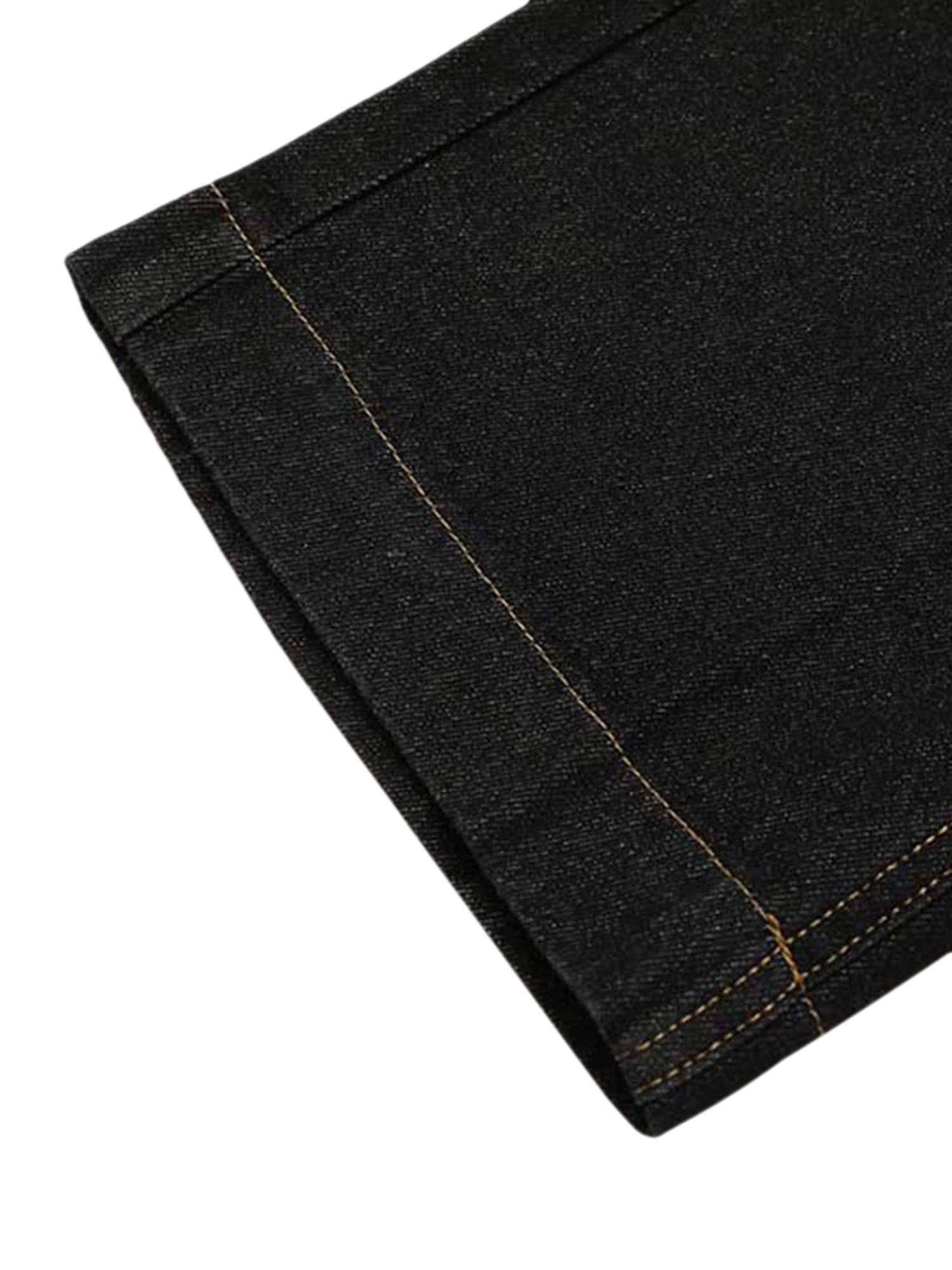 MID WAIST STRAIGHT LEG JEANS IN DARK BLUE DENIM