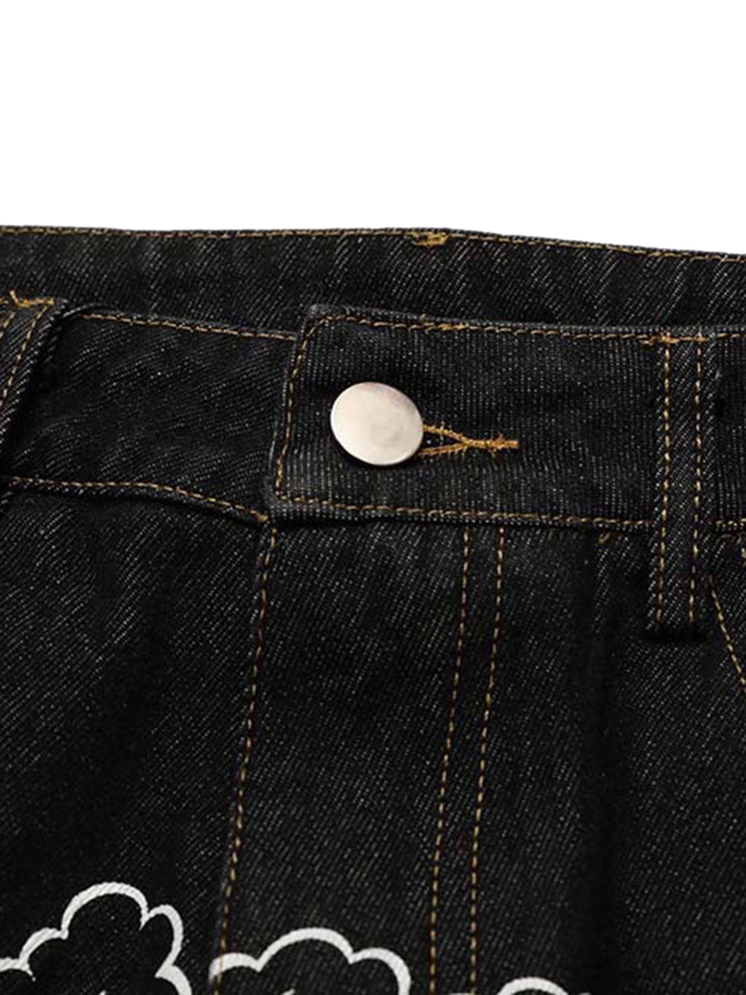 MID WAIST STRAIGHT LEG JEANS IN DARK BLUE DENIM