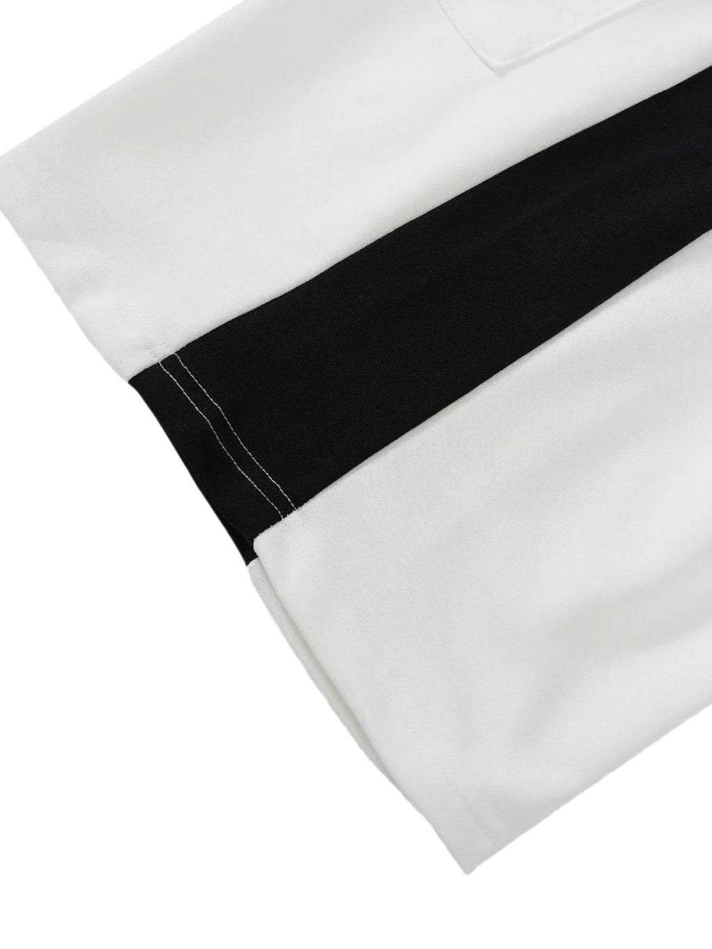 MID WAIST WHITE SHORTS WITH BLACK SIDE STRIPES - TRENDY CASUAL
