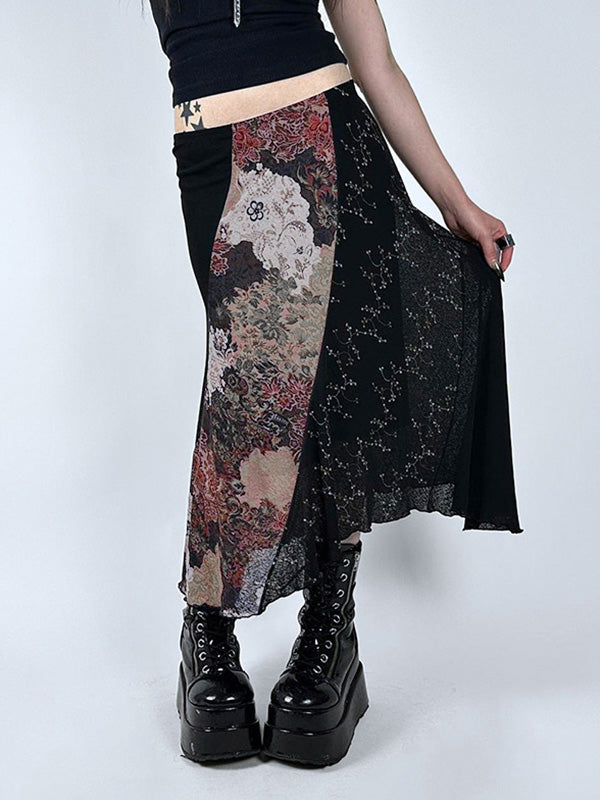MIDI SKIRT WITH TRIBAL PRINT DESIGN