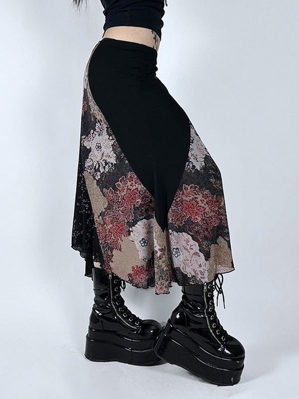 MIDI SKIRT WITH TRIBAL PRINT DESIGN