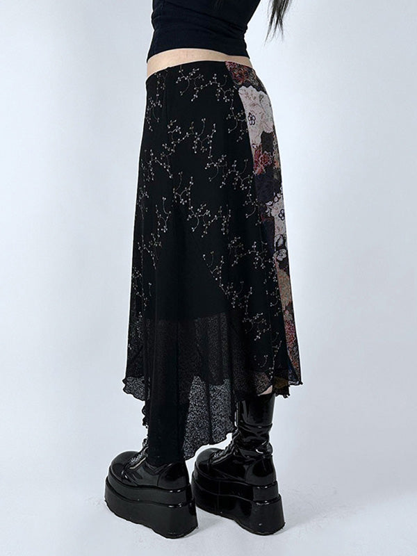 MIDI SKIRT WITH TRIBAL PRINT DESIGN