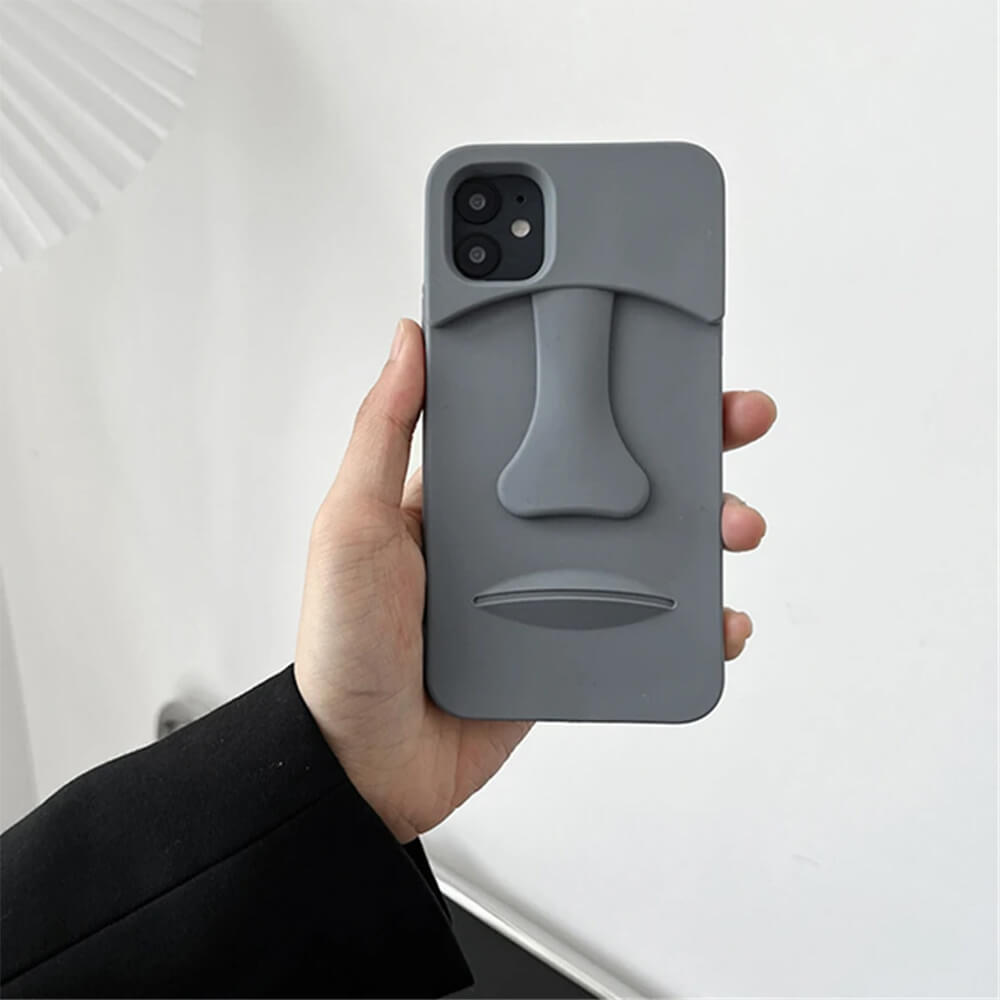 MOAI-SHAPED PHONE CASE WITH STATUE 3D IPHONE DESIGN