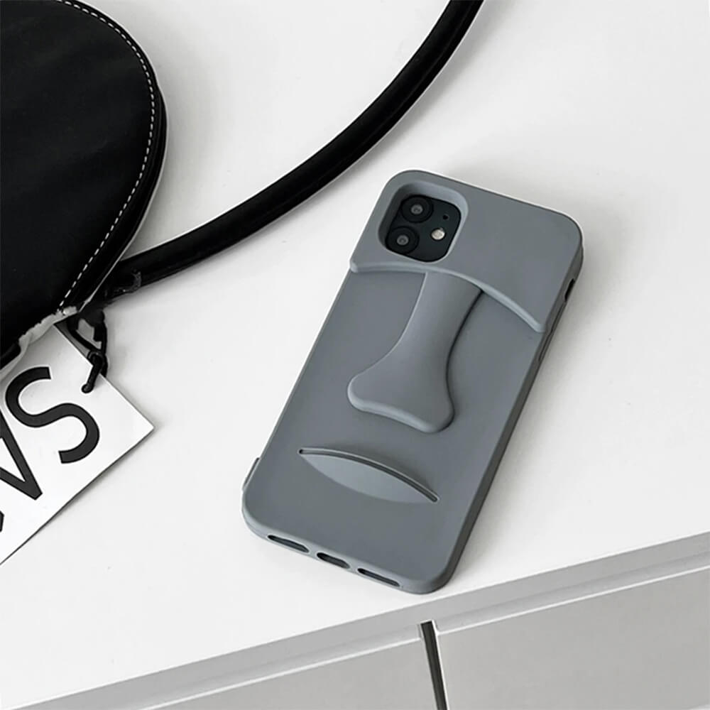 MOAI-SHAPED PHONE CASE WITH STATUE 3D IPHONE DESIGN