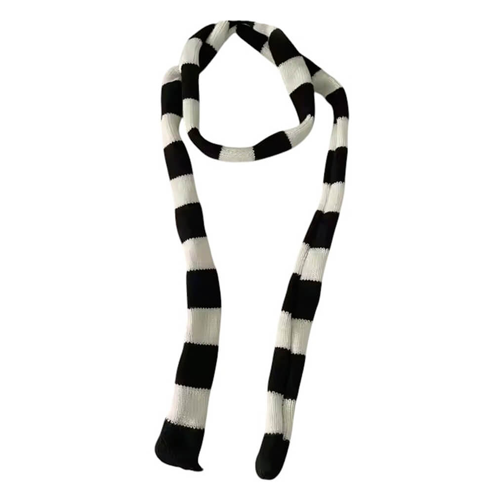 MONOCHROME SKINNY STRIPED SCARF