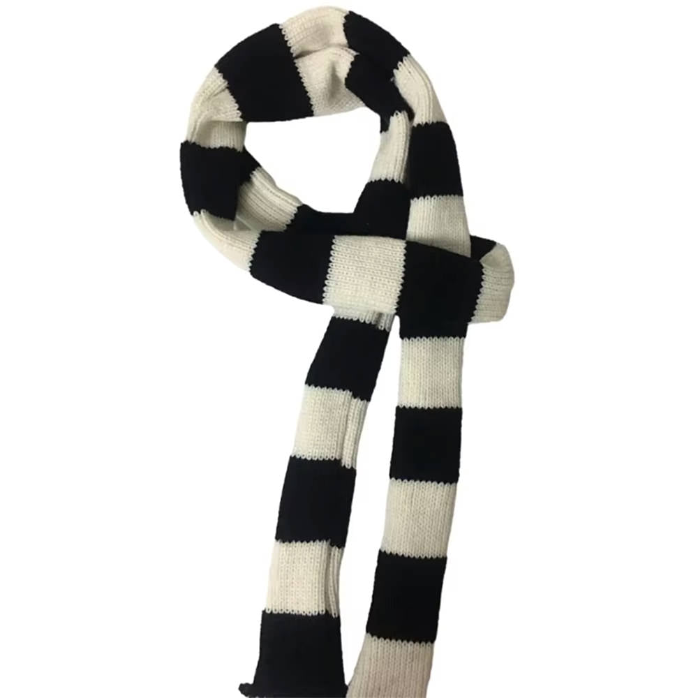 MONOCHROME SKINNY STRIPED SCARF
