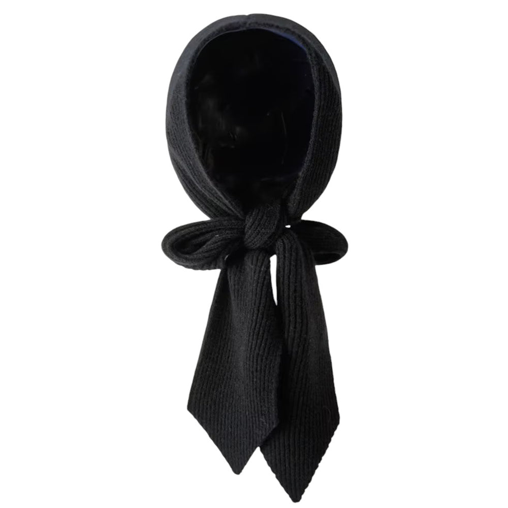 MUSTARD YELLOW BONNET COZY CHIC KNITTED HOODED SCARF