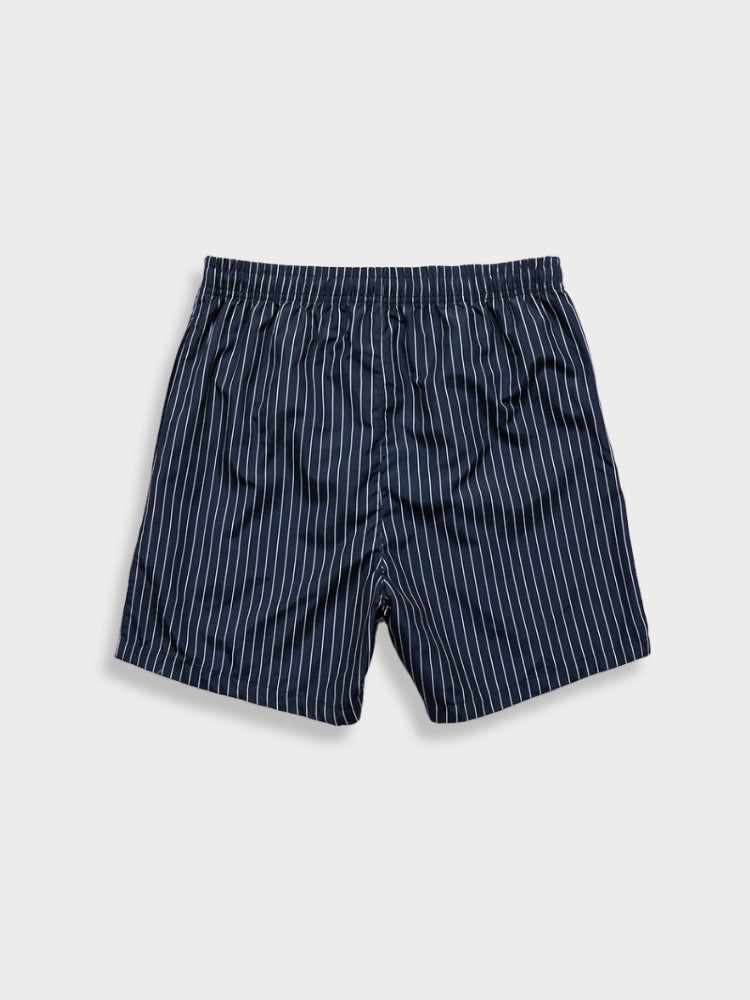 NAVY AND WHITE STRIPED SWIM TRUNKS - IBIZA BLUE SWIMSHORTS