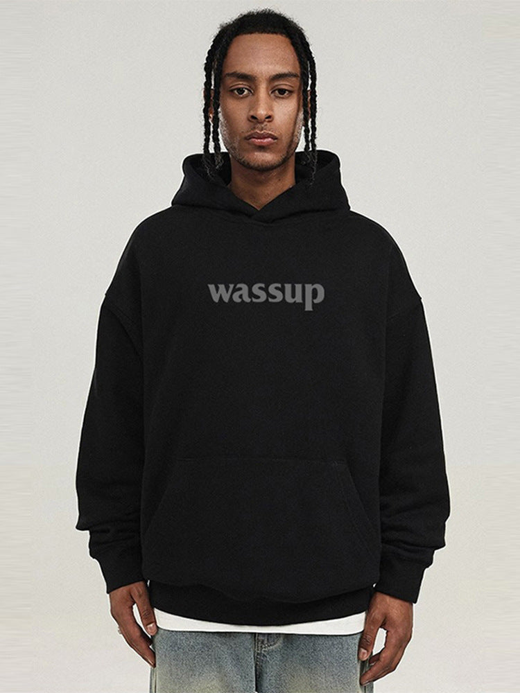 NAVY BLUE OVERSIZED HOODIE WITH YELLOW